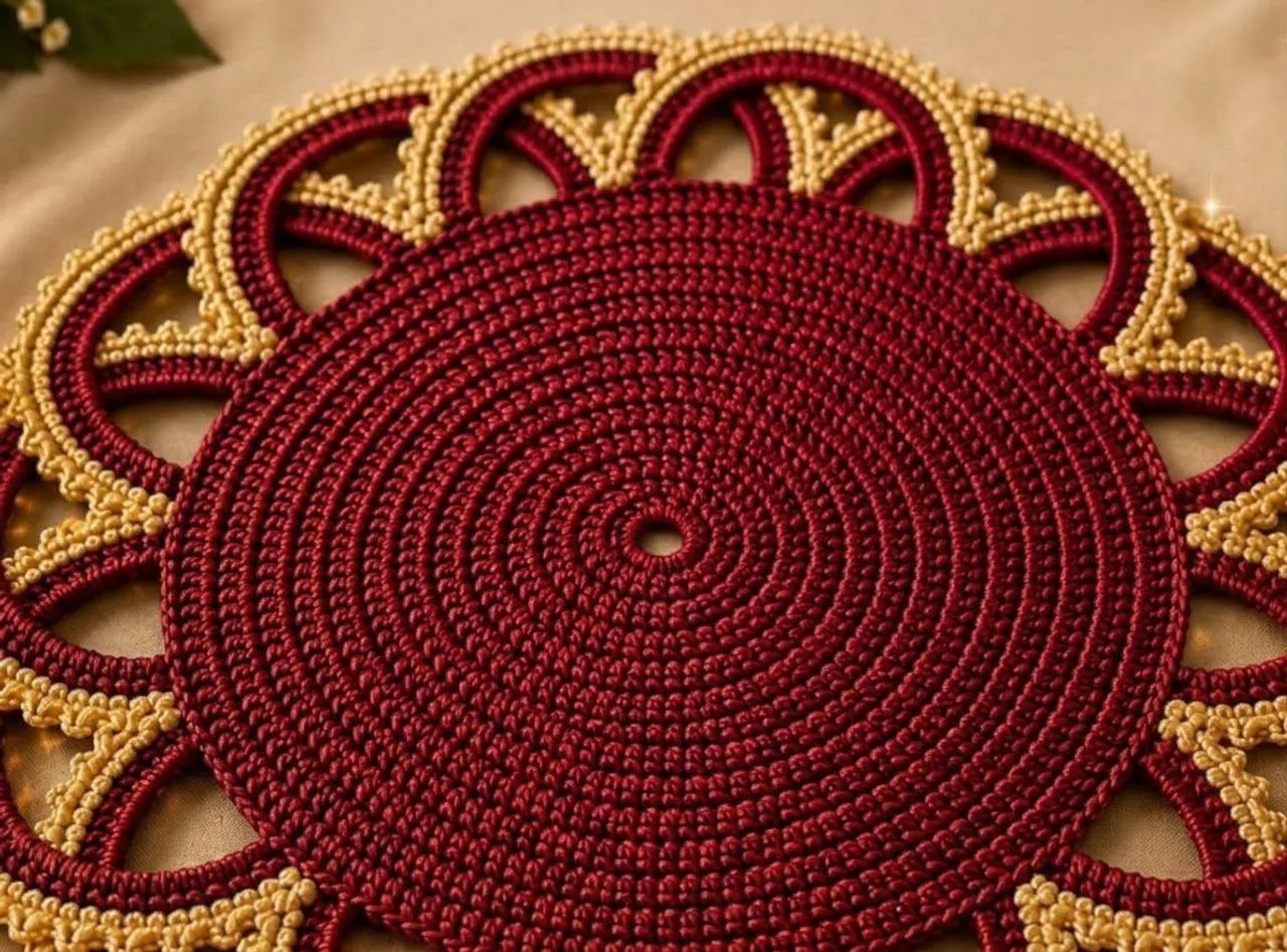 Mesa posta em croche - Foto 3