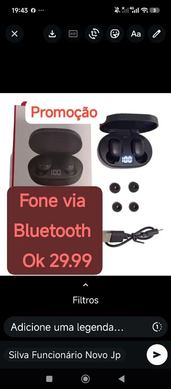 Fone top via bluetooth digital