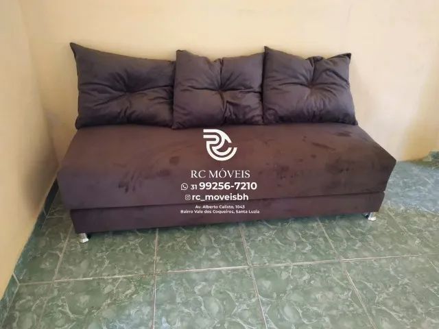 Sofá Cama estruturada Bicama 1,70m Suede de qualidade D33 Compacto e Funcional | Parcelamo - Foto 3