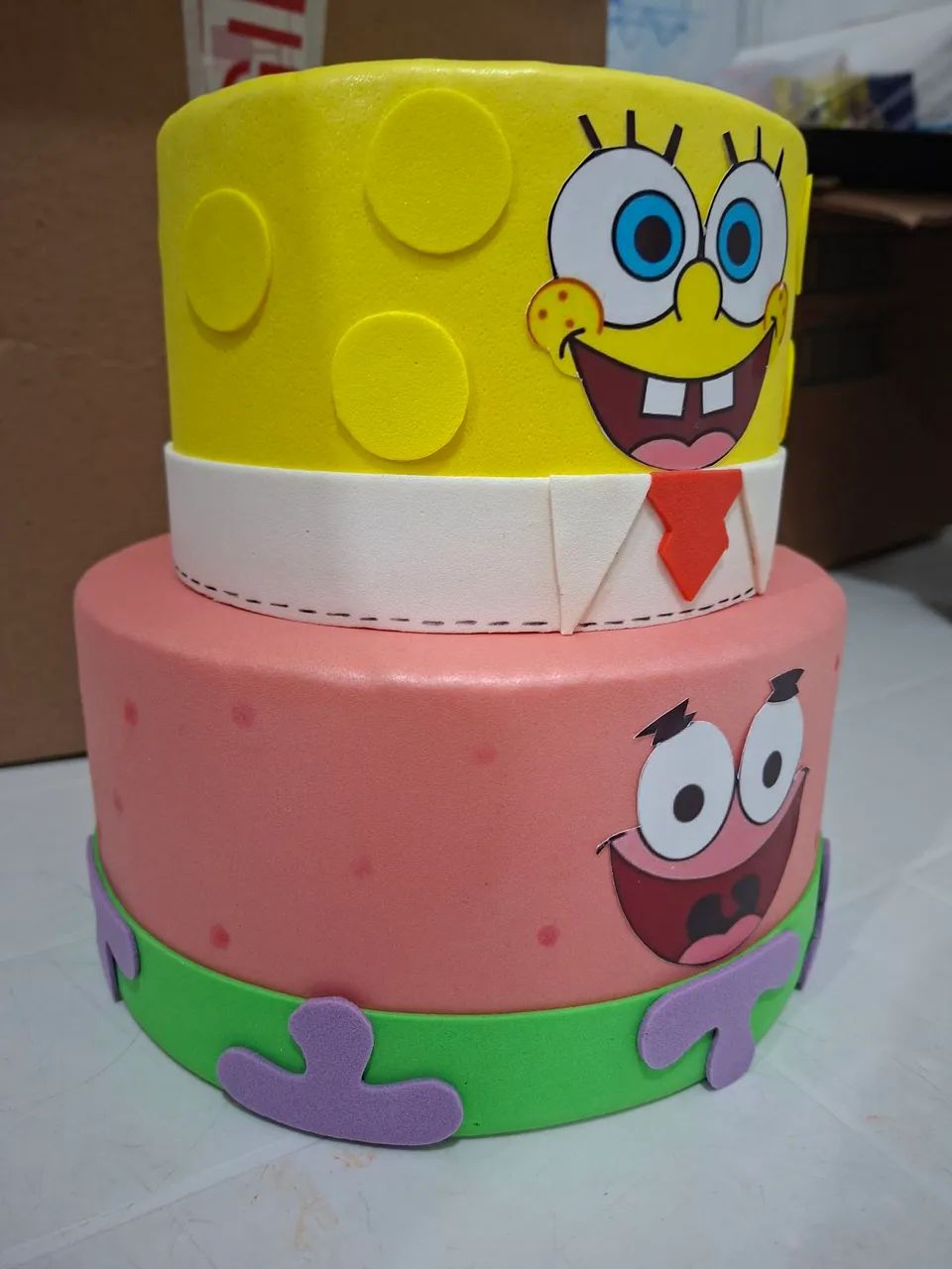 Bolo Fake 2 andar Bob esponja  - Foto 2