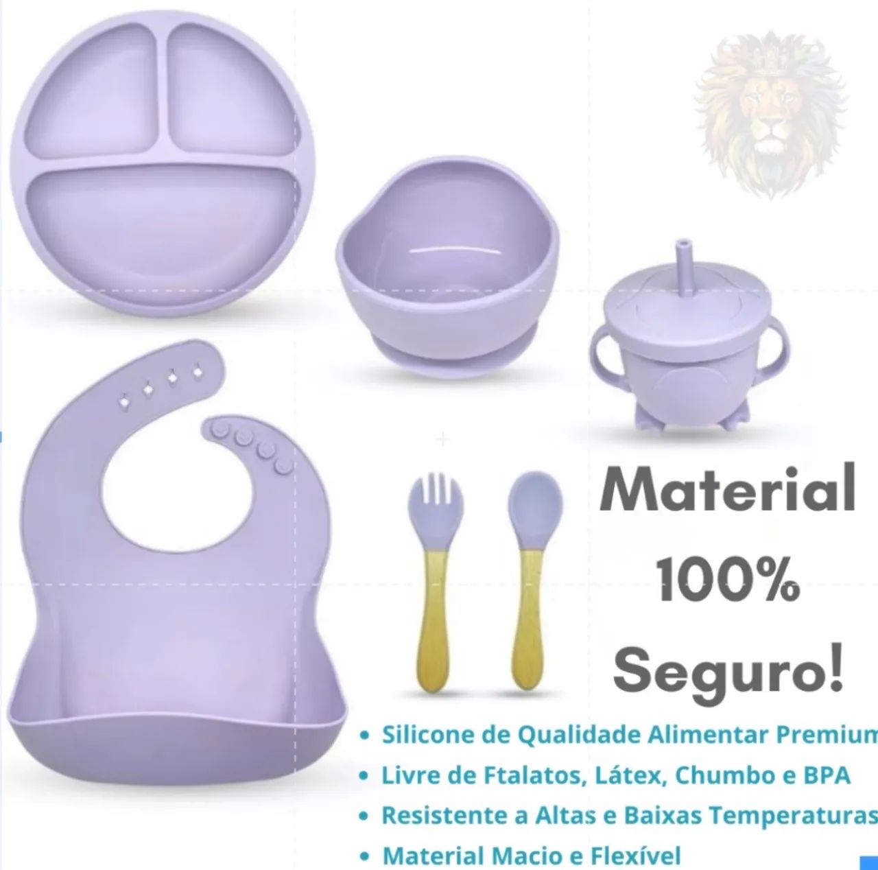 Kit alimentação bebê de silicone 