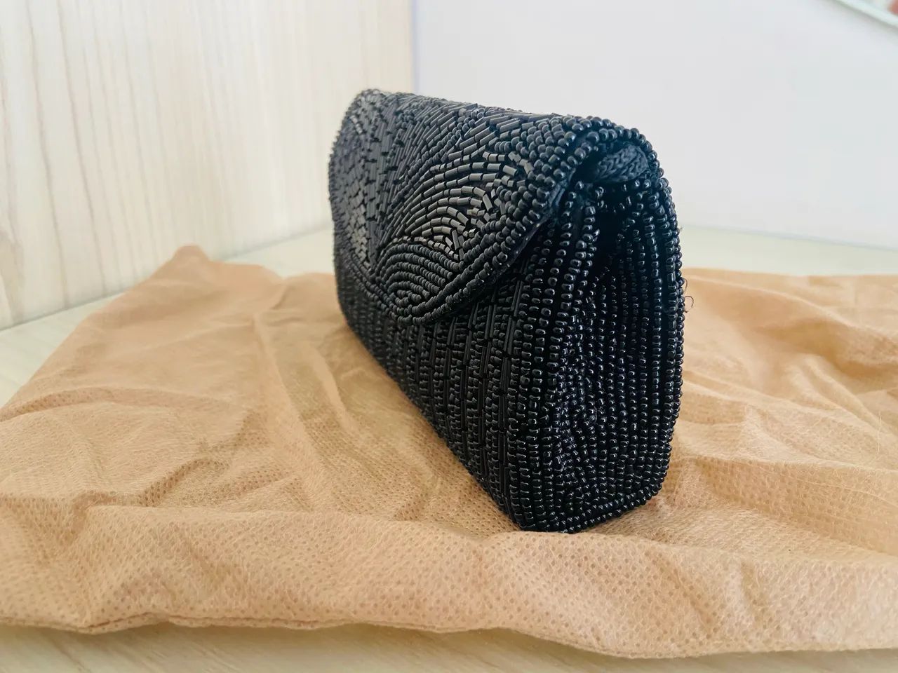 Clutch mini bordada em pedraria 14cmx9cm - Foto 4