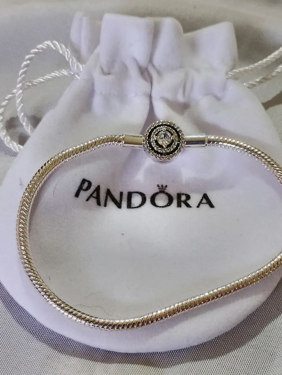 Linda Pulseira/Berloqueira em Prata 925 fecho cravejado de Zirconias  - Foto 3