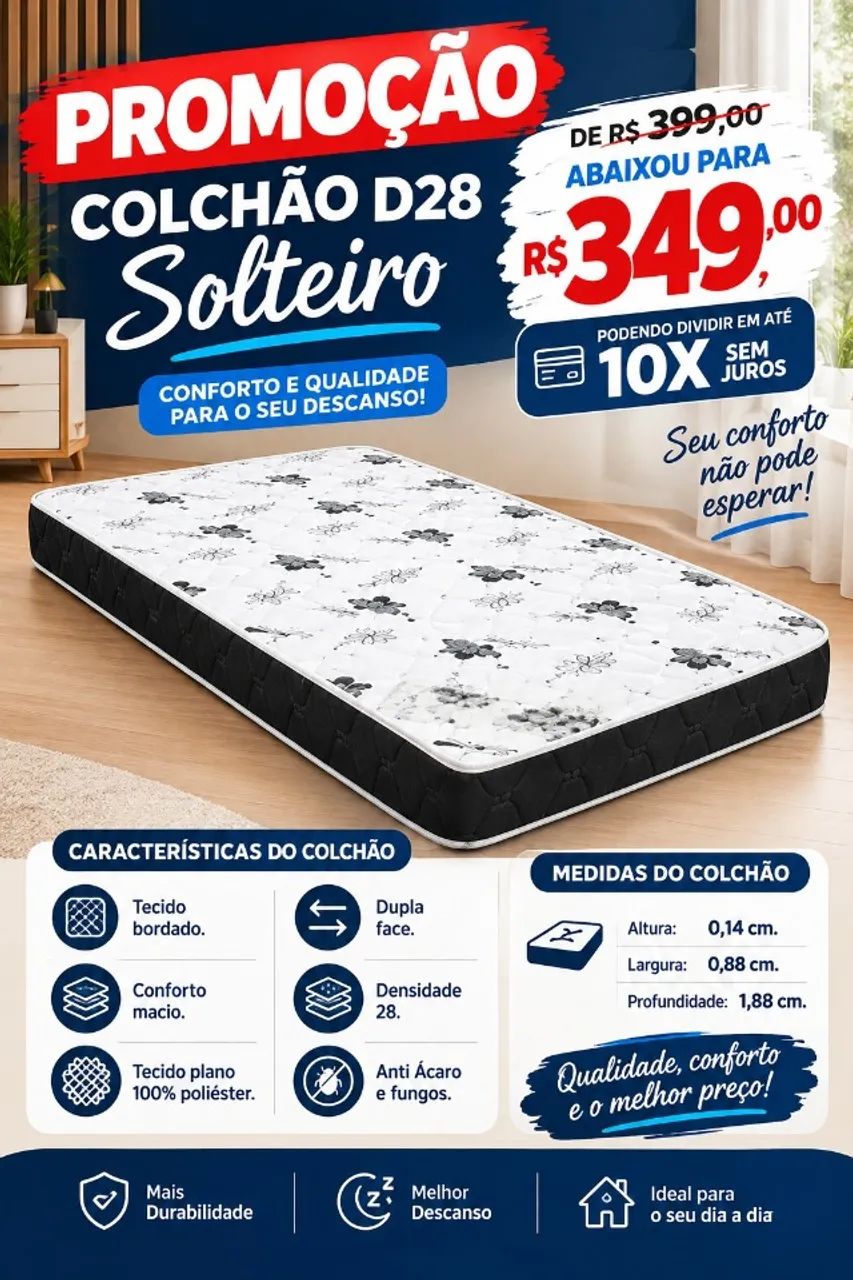 Colchão Solteiro D28 PROMOÇÃO