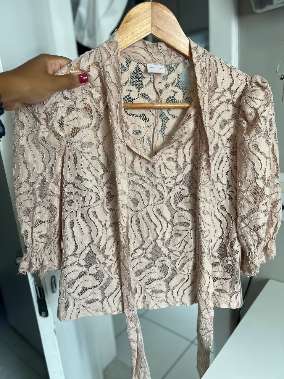 Blusa feminina de renda branca nova - Foto 5
