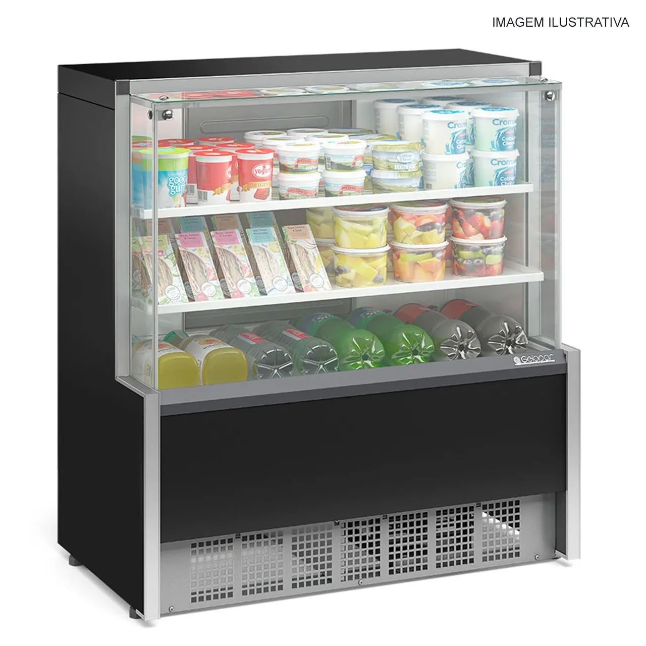  Vitrine Refrigerada 1,10m GPDA-110R PR Gelopar 110V