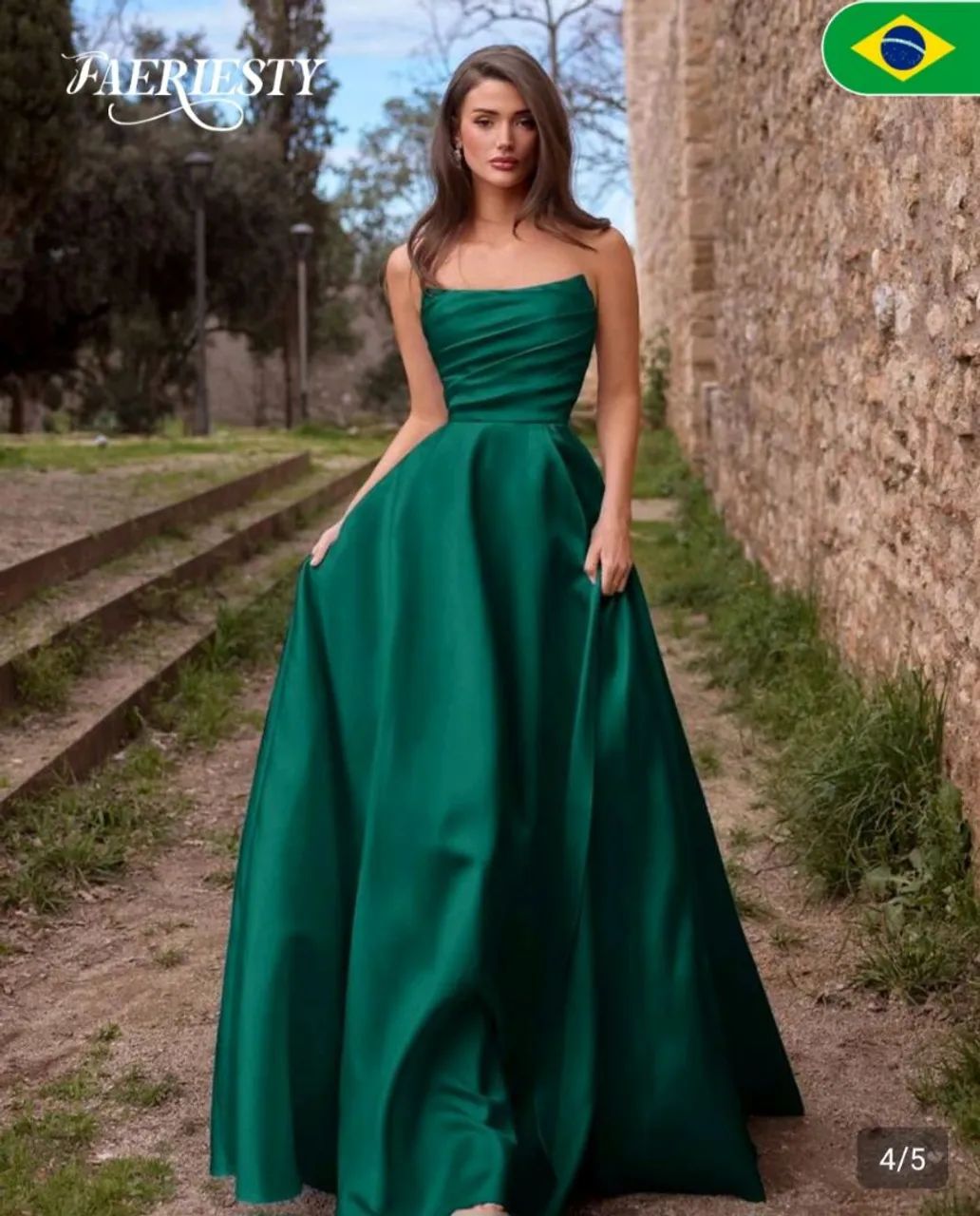 Vestido baile verde esmeralda  - Foto 3