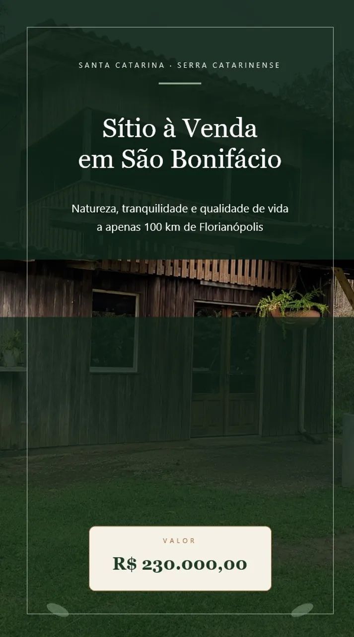 Natureza, tranquilidade e qualidade de vida a apenas 100 km de Florianópolis