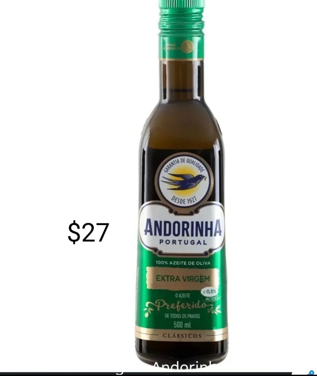Azeite andorinha extra virgem caixa com 12