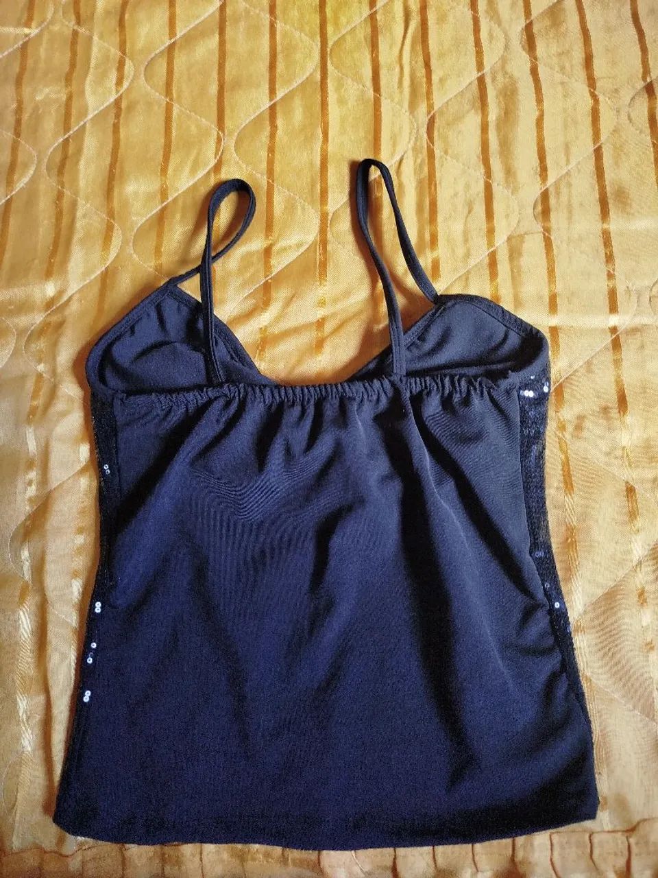 Blusa de lantejoulas, preta - Foto 2