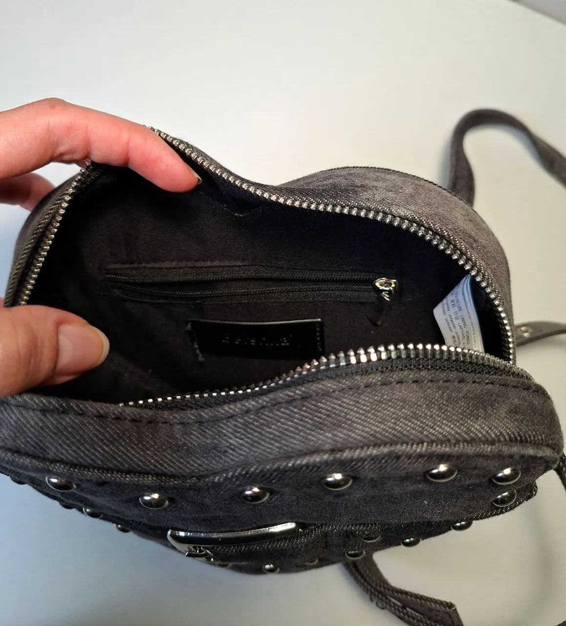 Bolsa Coração Denim Bershka - Foto 4
