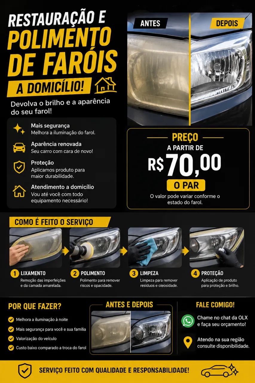 Polimento de faróis 