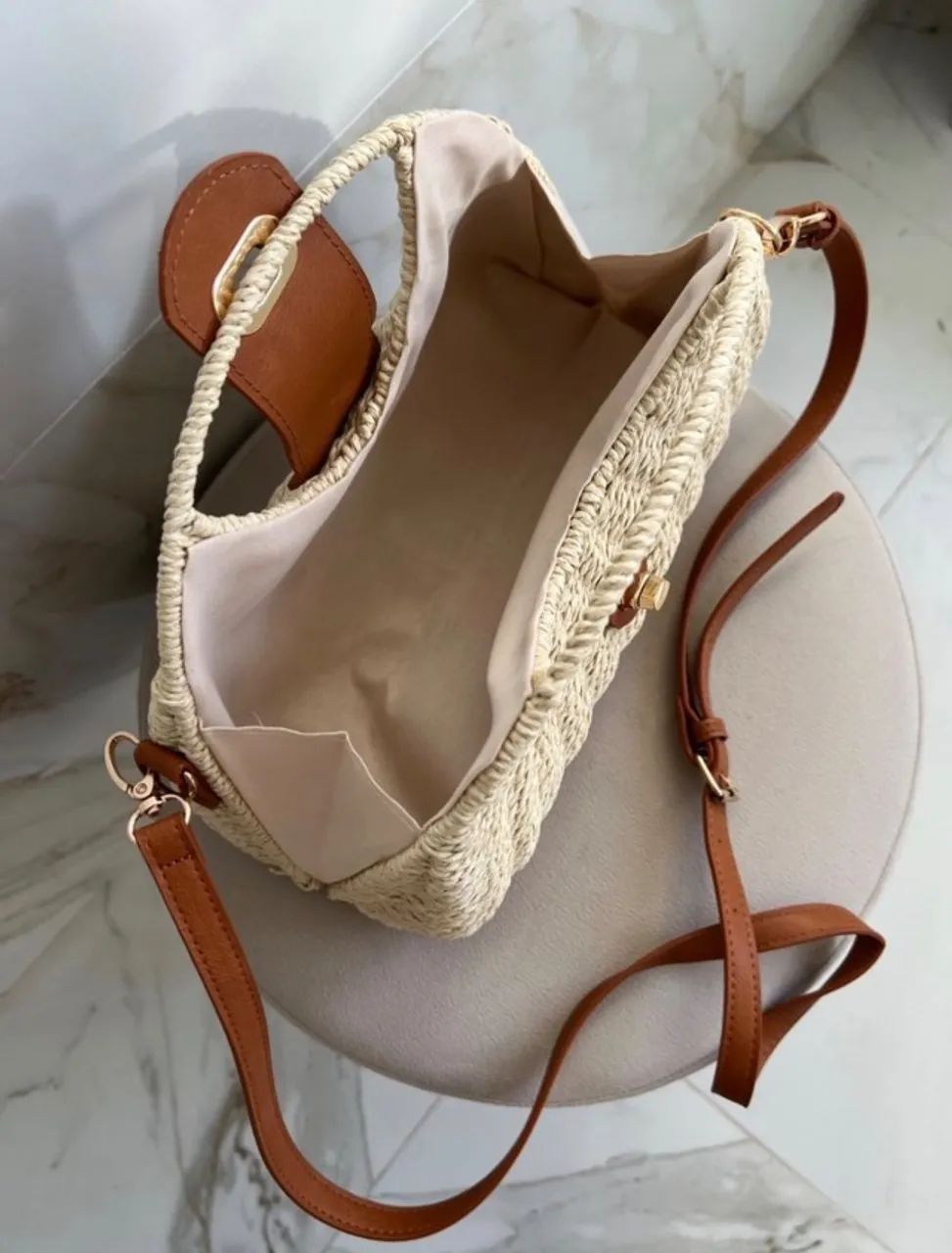 Bolsa Palha Meia lua - Foto 2
