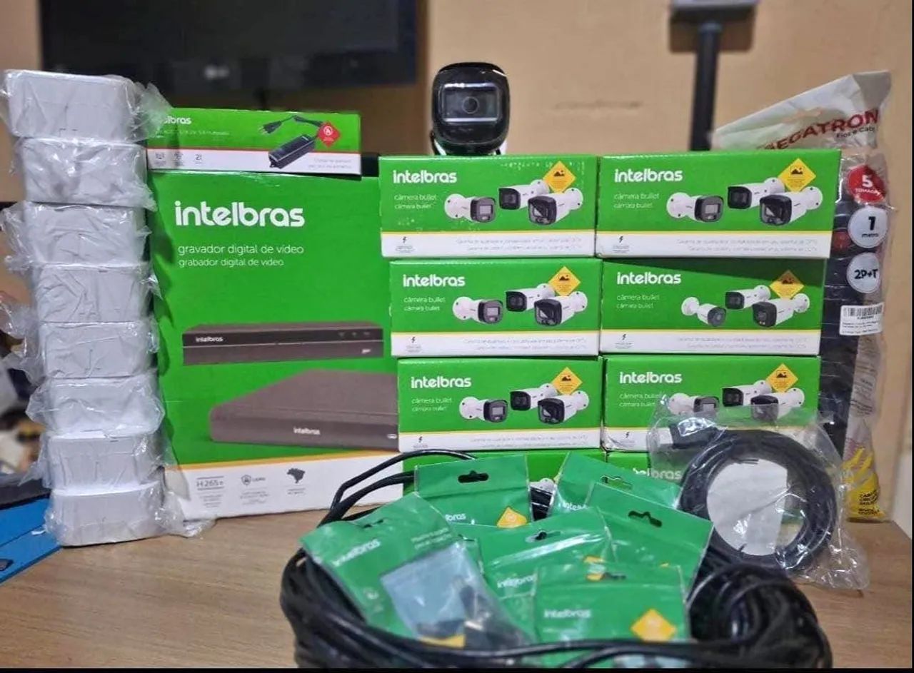 Kit 04 Câmeras Intelbras Completo!!!
