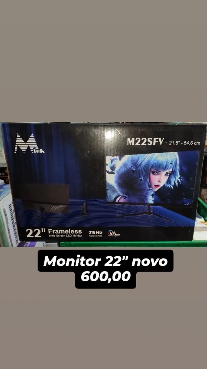 Monitor 22" led novo 