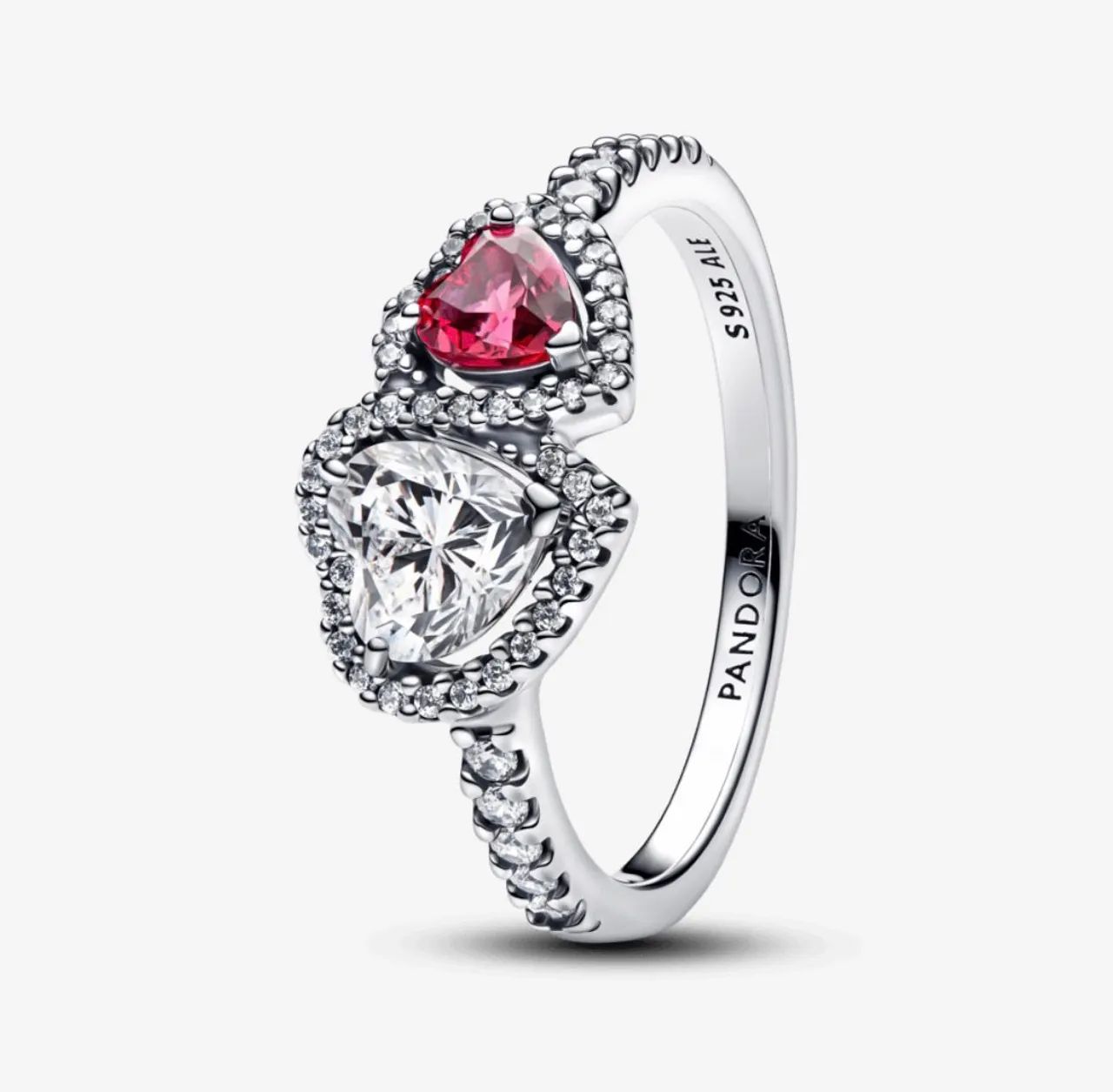 Conjunto Pandora dois corações brilhante  - Foto 3