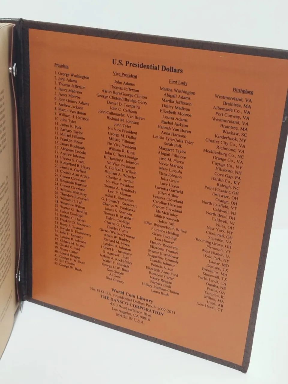 Álbum de moedas com dólar presidencial dos EUA 2007 - 2011 #8184 - Foto 5