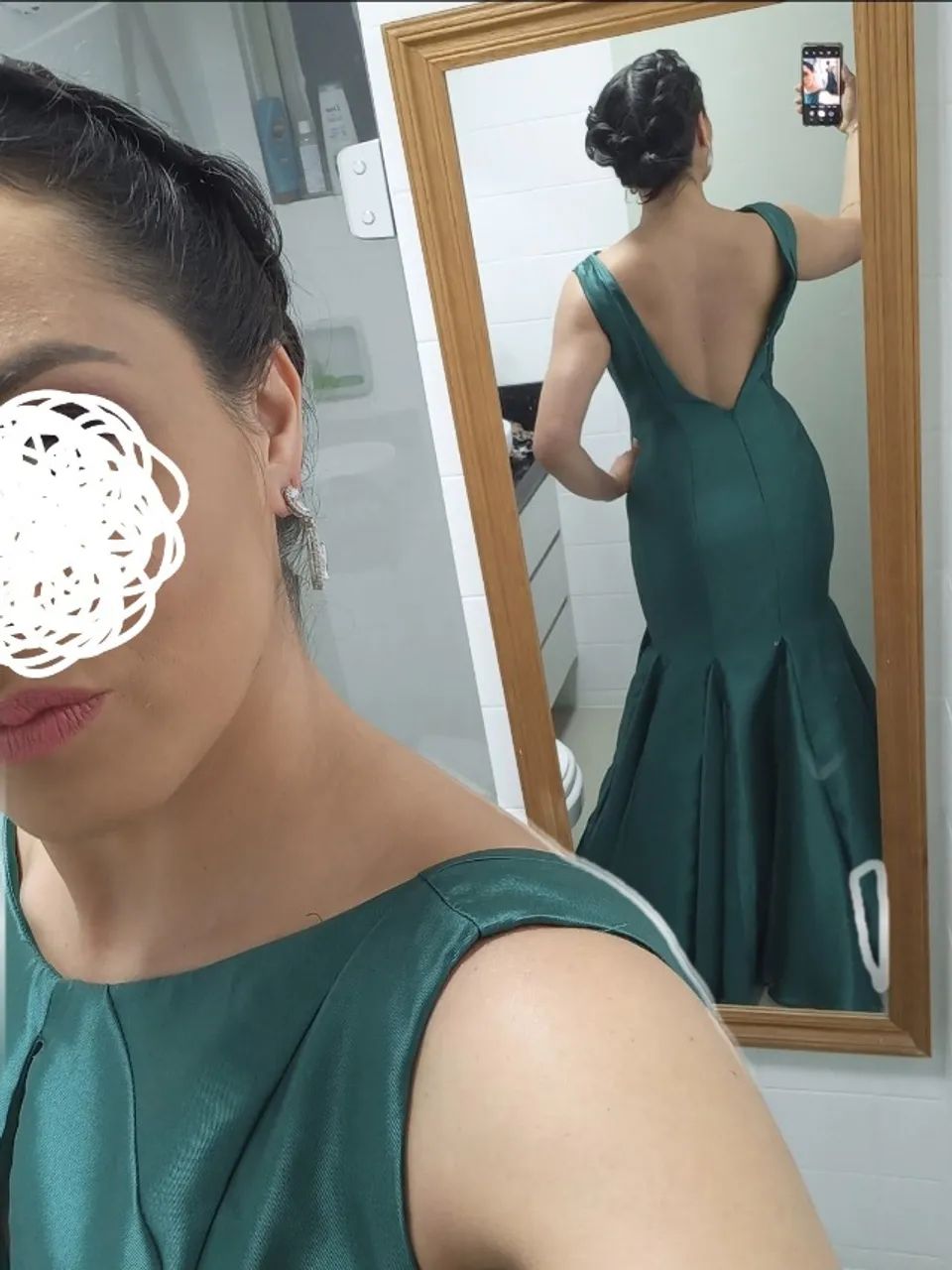 Vestido  verde esmeralda