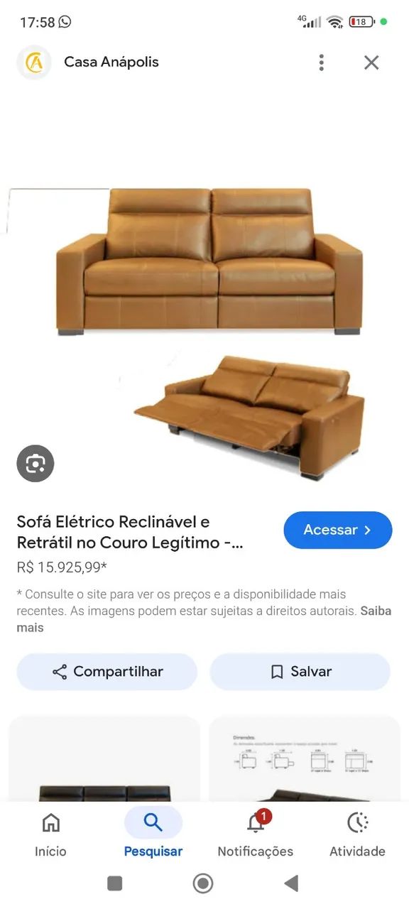 Sofá elétrico arte couro de 2 Lugares  cinza - Foto 2