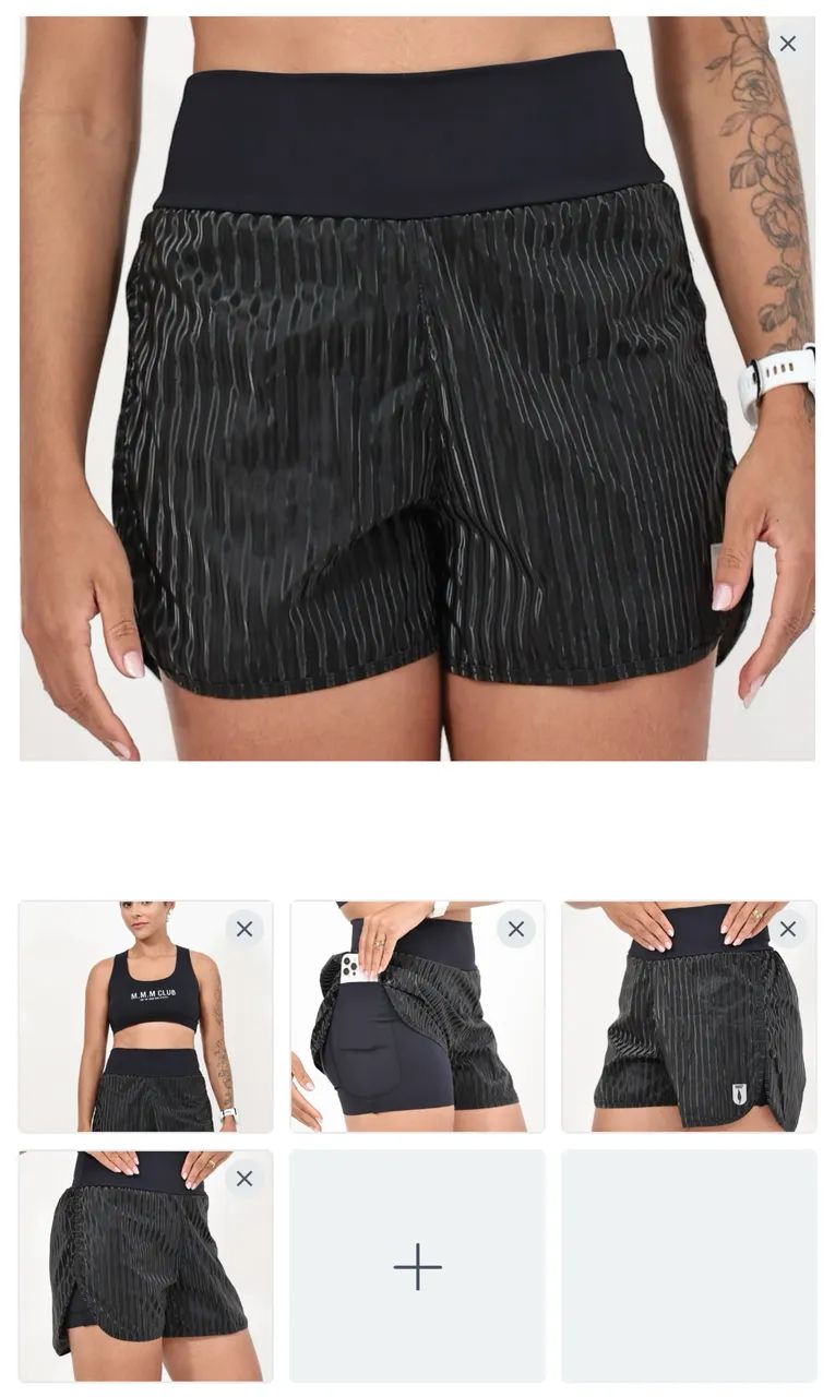 Short Duplo Preto Brilhoso - Foto 2