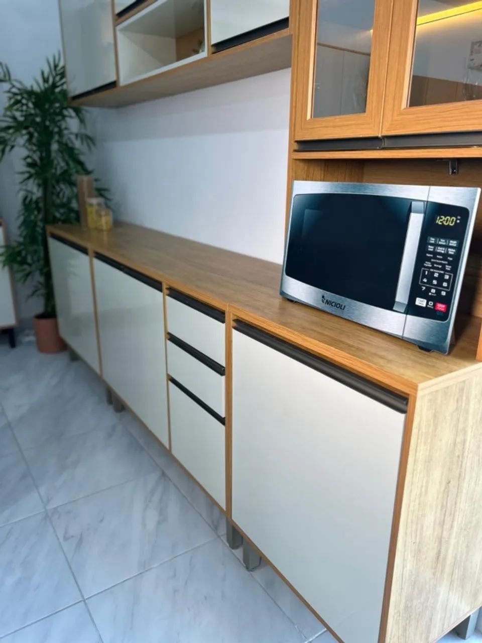 Cozinha Modular 5 Peças com Cristaleira e LED - Foto 3