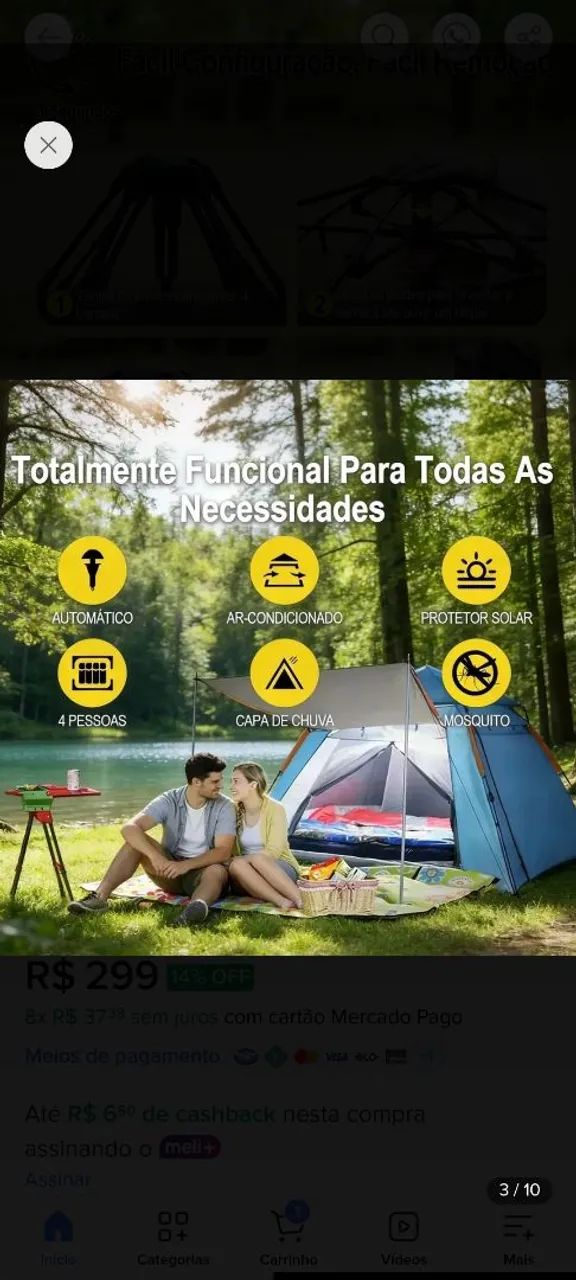Barraca Camping de 4 pessoas- Nunca usada - Foto 4