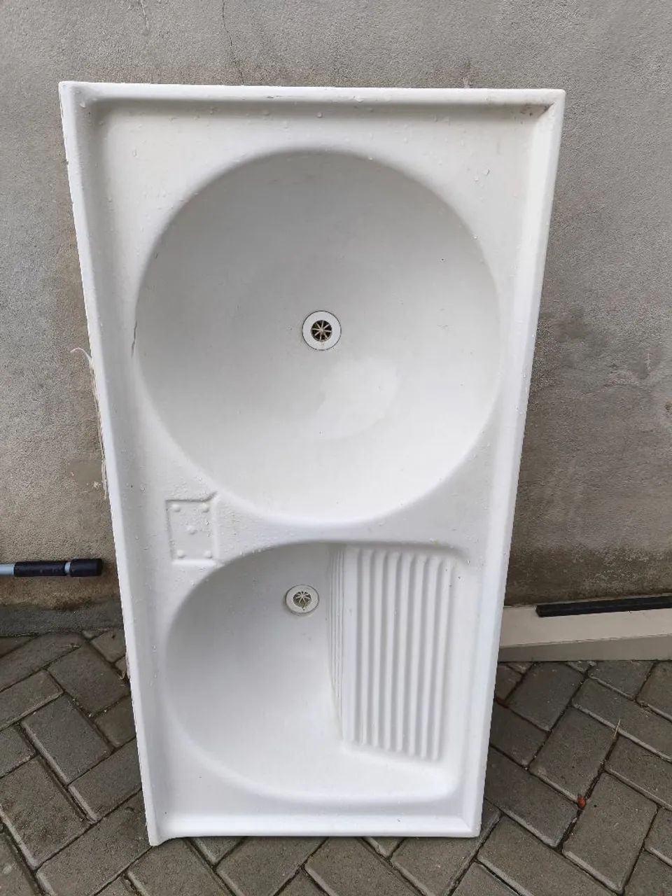 Tanque duplo mármore sintético 1,10 x 54 cm