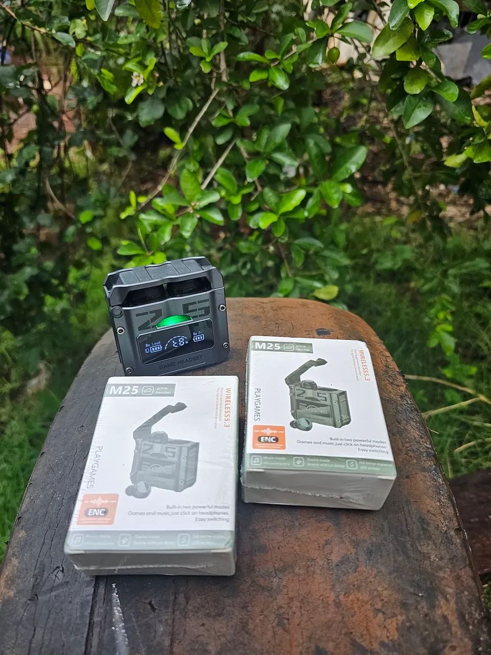 Fone Bluetooth M25 TWS Gamer - Display LED + Grave Forte - Foto 2