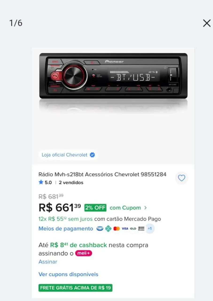 Som automotivo Pioneer 