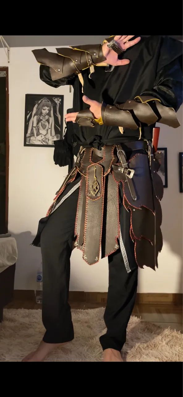 Saiote Armadura de couro para cosplay Medieval e Samurai - Foto 3
