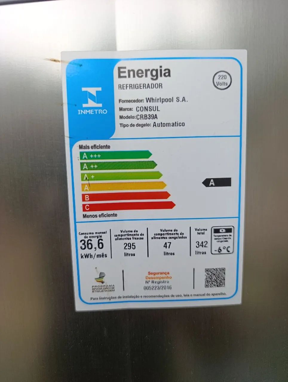 Geladeira Frost Free 342 litros semi nova - Foto 3