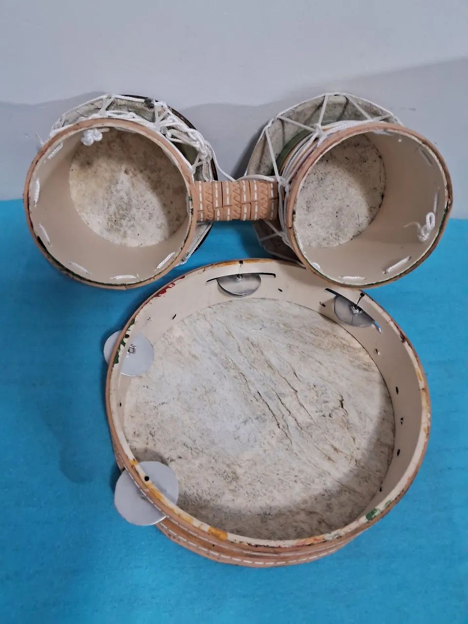 Bongo e pandeiro artesanal couro - Foto 5