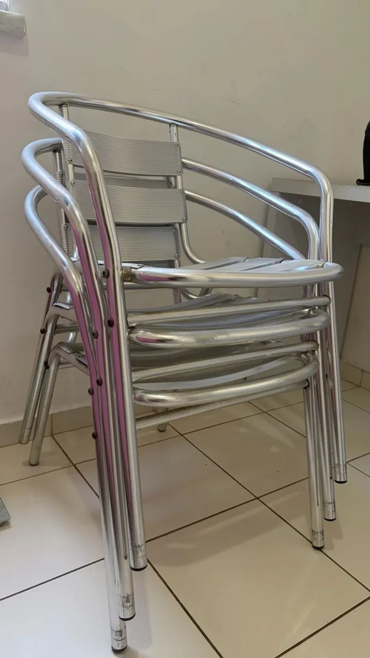 Cadeira de alumínio  (3 unidades)  - Foto 2