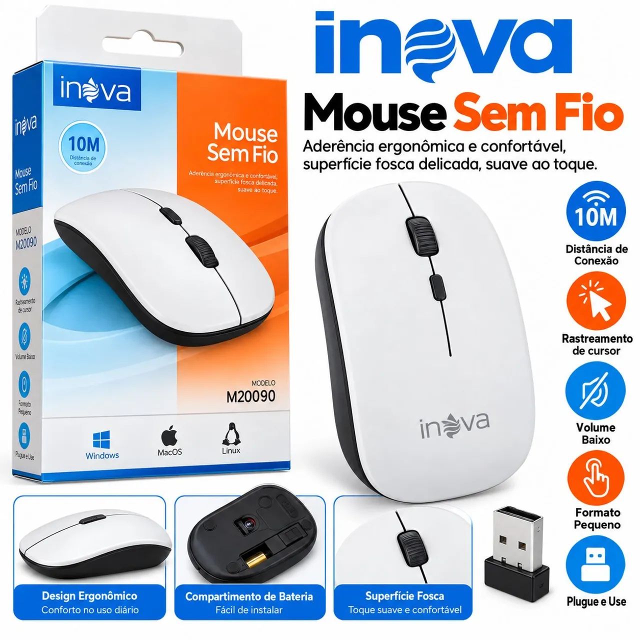 Mouse sem fio Inova