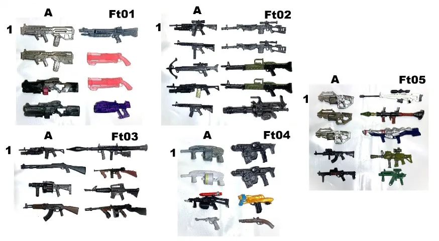 Gi Joe Classified Marvel Legends Fortnite McFarlane Toys Mezco Valaverse Armas Diversas  - Foto 2