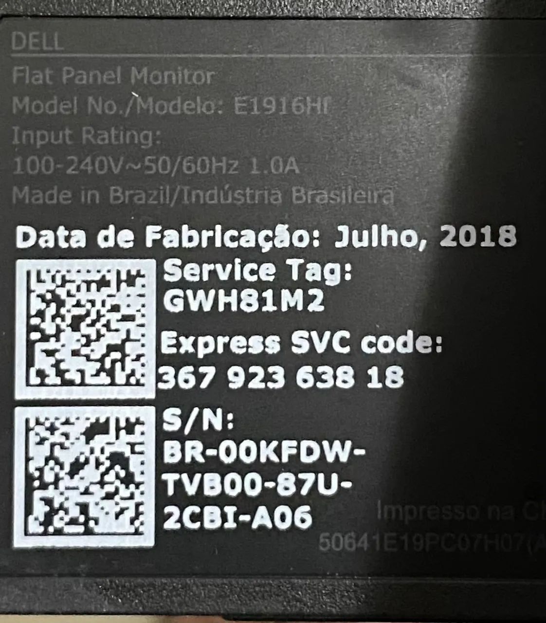 Monitor Dell 19 Pol, Modelo e1916hf - Foto 4