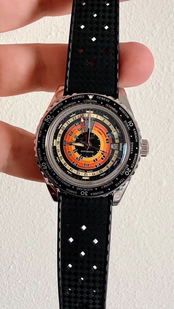 Relógio Mido Ocean Star Decompression Worldtimer Gmt Automático Perfeito  - Foto 5