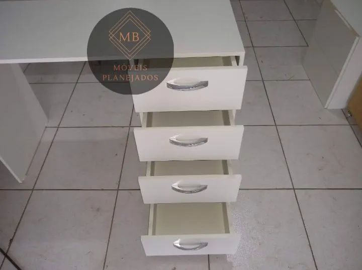 Mesa nova  para escritório 100% MDF branco - Foto 3