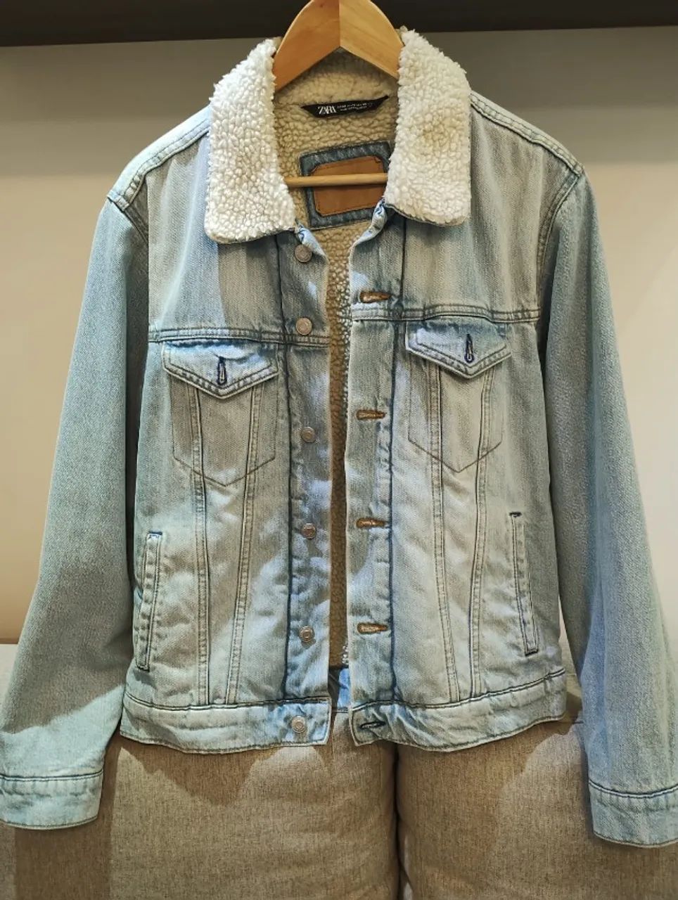 Jaqueta Zara - Denim com pelo
