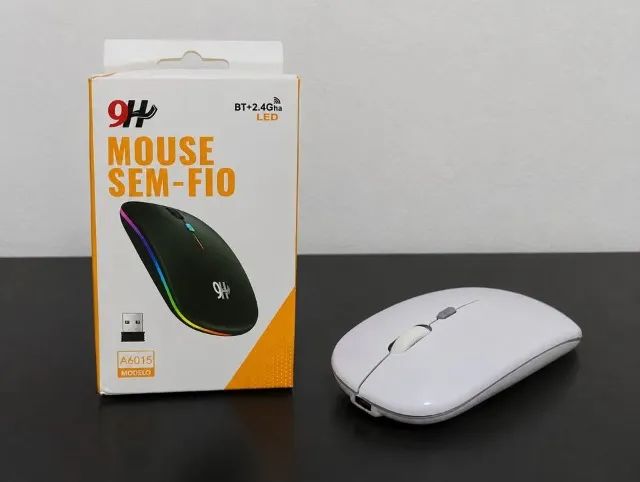 Mouse bluetooth e com adaptador, compativel com android, ios, pc