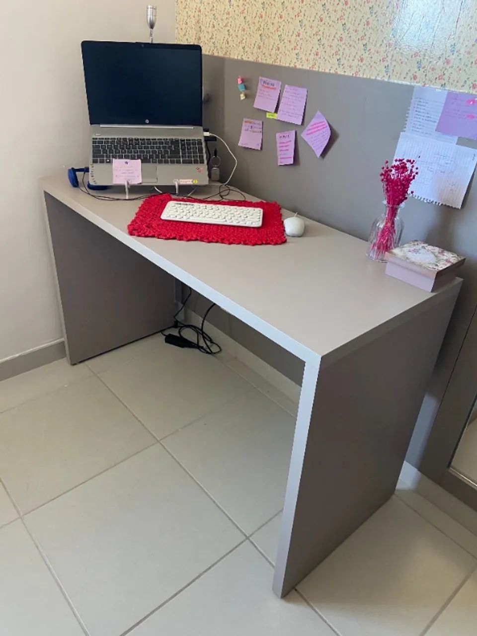 Mesa de Escritório, Mesa de Estudo | cor: cinza - Foto 5