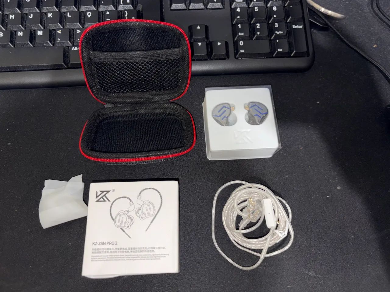 Fone de ouvido kz zsn pro 2 versão com microfone + case kz  - Foto 2