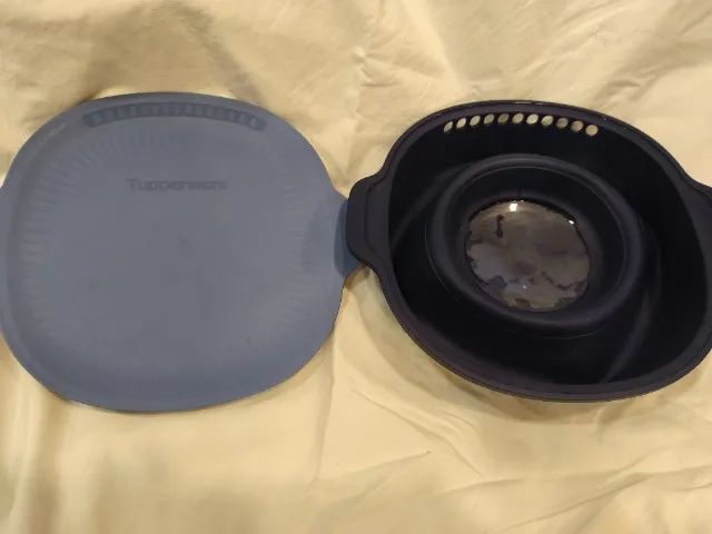 Pipoqueira de Silicone Tupperware Wow Pop Azul (Usada) - Pipoca Saudável no Micro-ondas! - Foto 6