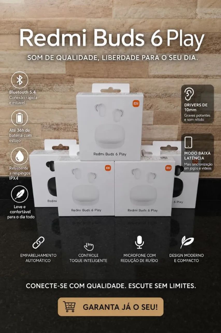 Fone de ouvido redmi buds 6  original 