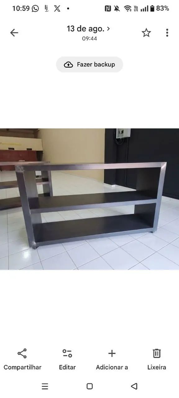 Balcão Expositor / Mostruário Comercial 2m com Rodínhas S/ Vidro - Foto 3