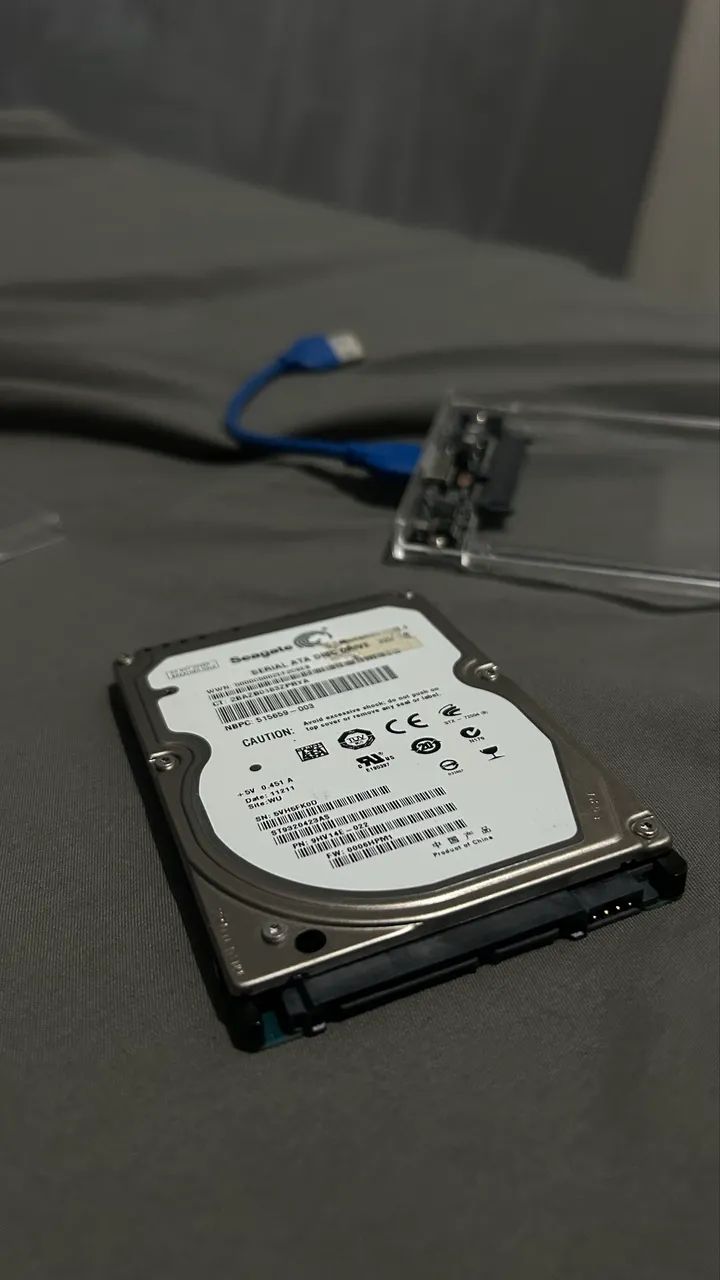 Hd 500Gb Seagate, mais uma case para usar em console e pc