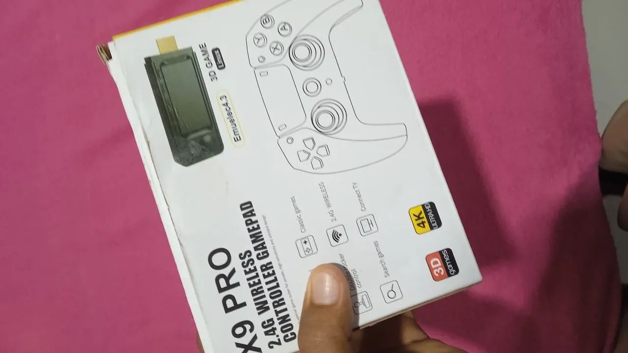 Game stick x9 pro 30mil jogos 2 controles sem fio