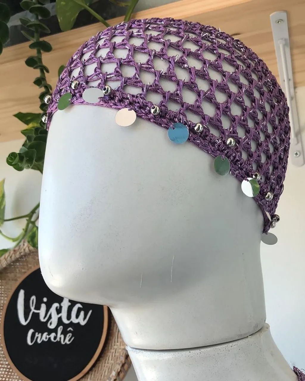 Touca crochê headpiece - Foto 2