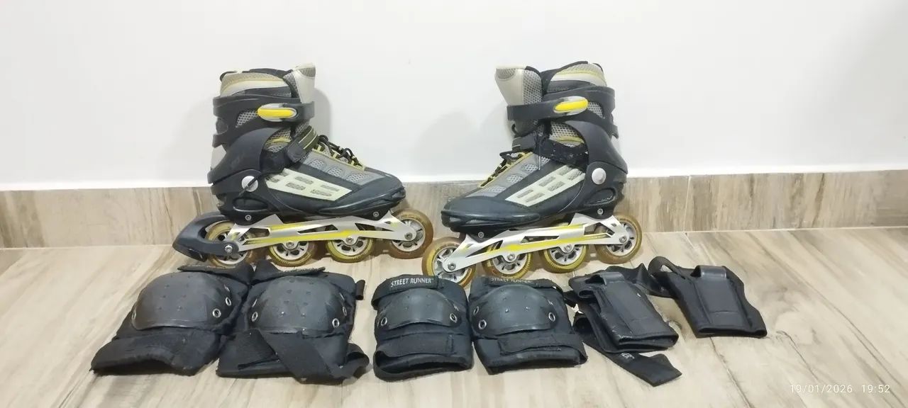 Patins n°41 + kit para proteção com 6 peças. 