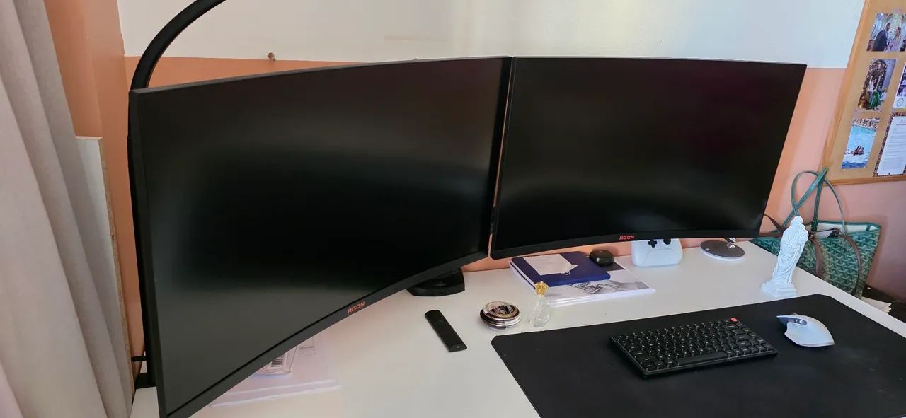 Monitor Gamer Curvo 31,5" AOC Agon e Suporte - Foto 3